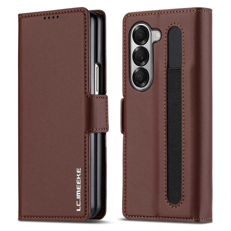 Load image into Gallery viewer, [Built-in Pen Slot][With Card Slot] Samsung Galaxy Z Fold7 Business Leather Fold Wallet Shockproof Case
