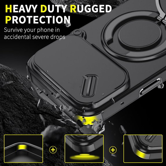 Load image into Gallery viewer, [With Slide Lens Cover] Apple iPhone 17 Pro Max / 18 Pro Max Military-Grade Shockproof Protective Stand Series Case

