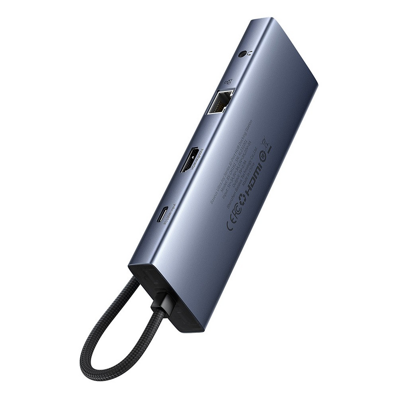 Load image into Gallery viewer, Baseus UltraJoy Series 10-Port HUB Docking Station-Space Grey (Type-C to HDMI4K@60Hz*1+VGA*1+USB 3.0*3+PD*1+RJ45*1+SD/TF*1+3.5mm*1) - i-Station Mobile Phone &amp; Electronic Device Repair and Accessories
