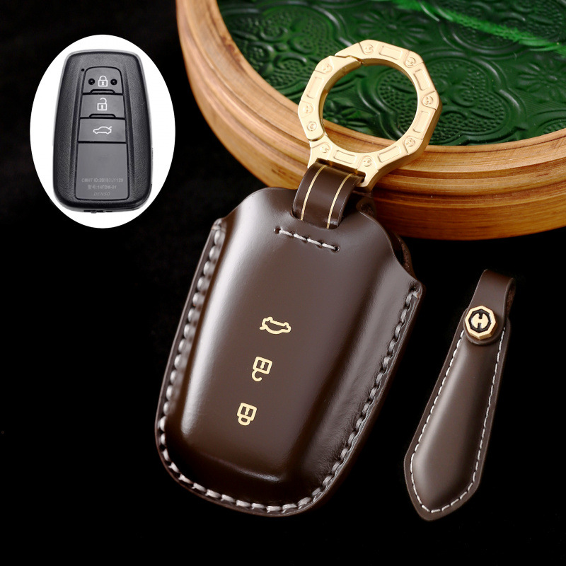 Load image into Gallery viewer, Toyota Genuine Leather Protection Car Key Fob Case Cover For Highlander, Avalon (2024)
