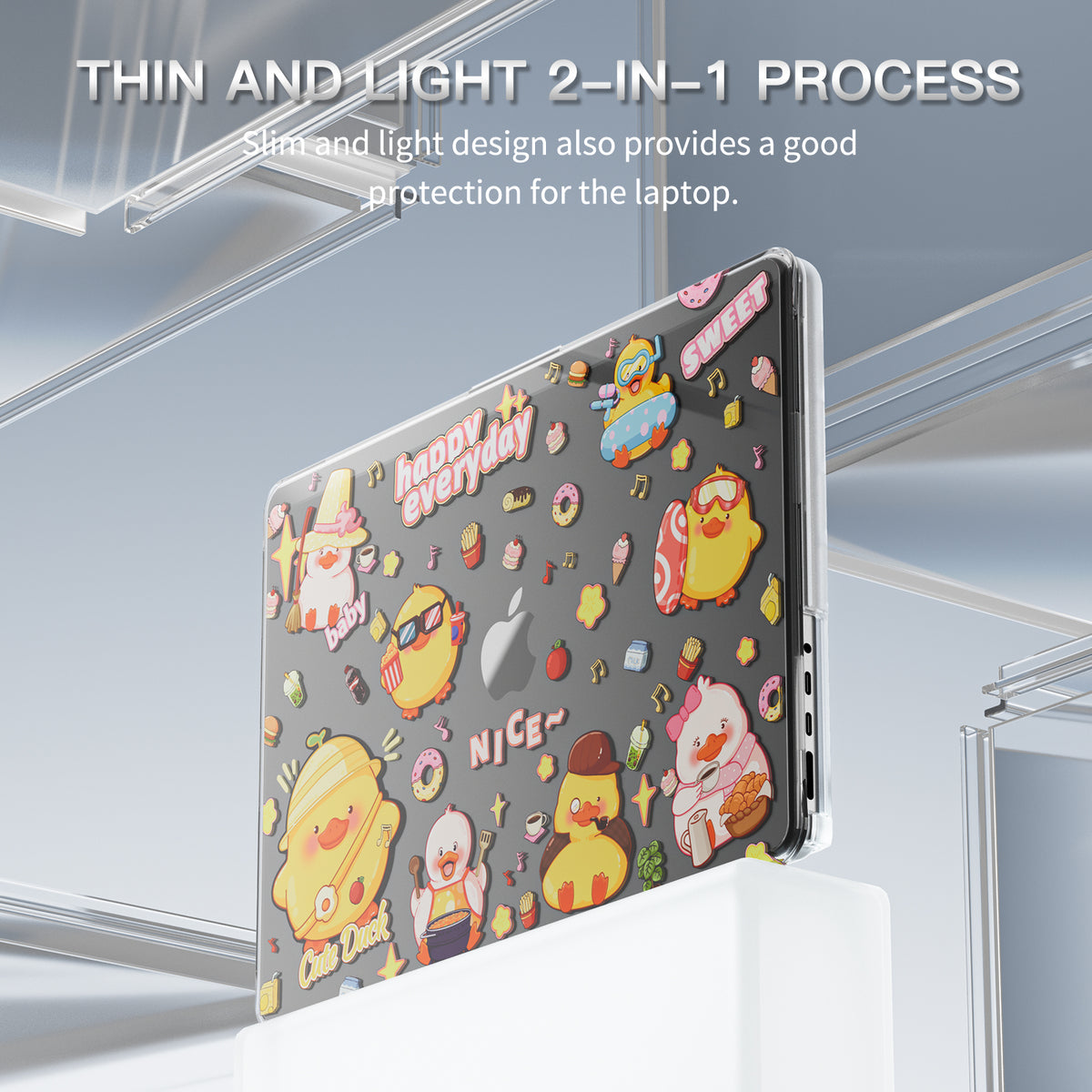 MacBook Air 13.6" 2025 (A3240) M4 - Cute Cartoon Transparent Shockproof & Slim Case - i-Station Mobile Phone & Electronic Device Repair and Accessories