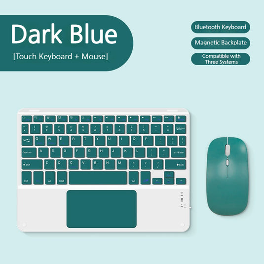 [With Backlit] Magnetic Wireless Bluetooth Touch Keyboard For Phones & Tablets
