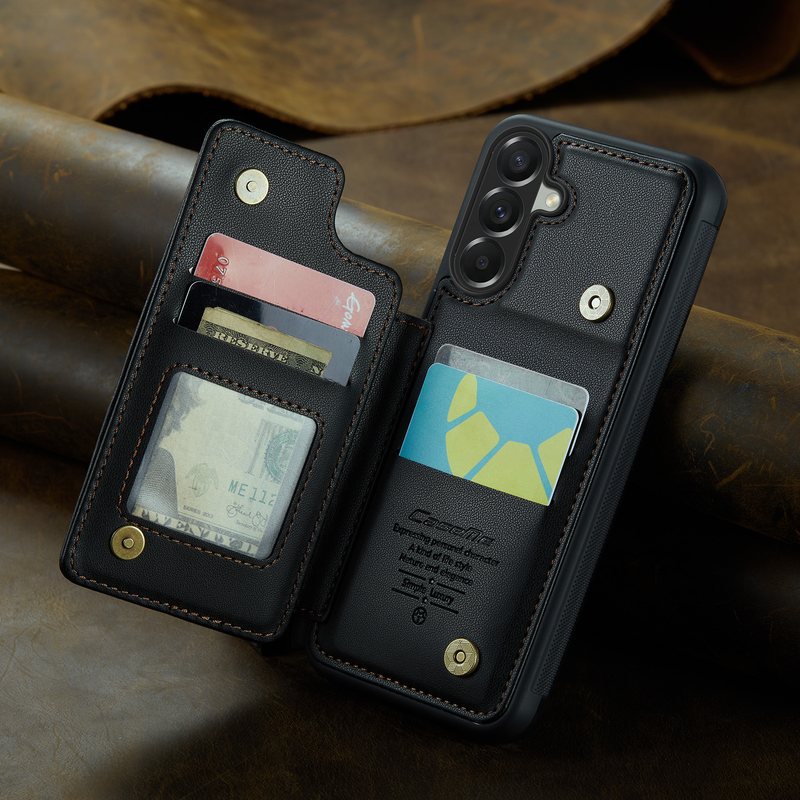 Load image into Gallery viewer, [With Card Slot] Samsung Galaxy A57 (SM-A576) - RFID Flip Premium Leather Wallet Series Case
