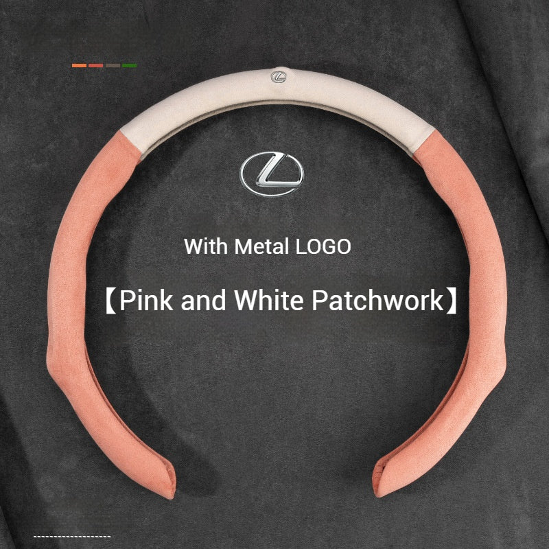 Load image into Gallery viewer, [38 CM] Lexus Suede Car Steering Wheel Covers With Logo For ES200, ES300h, RX300, NX200, CT200 - i-Station Mobile Phone &amp; Electronic Device Repair and Accessories
