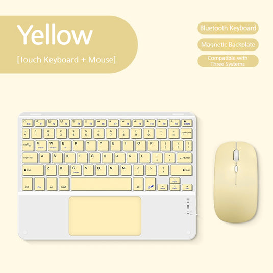 [With Backlit] Magnetic Wireless Bluetooth Touch Keyboard For Phones & Tablets