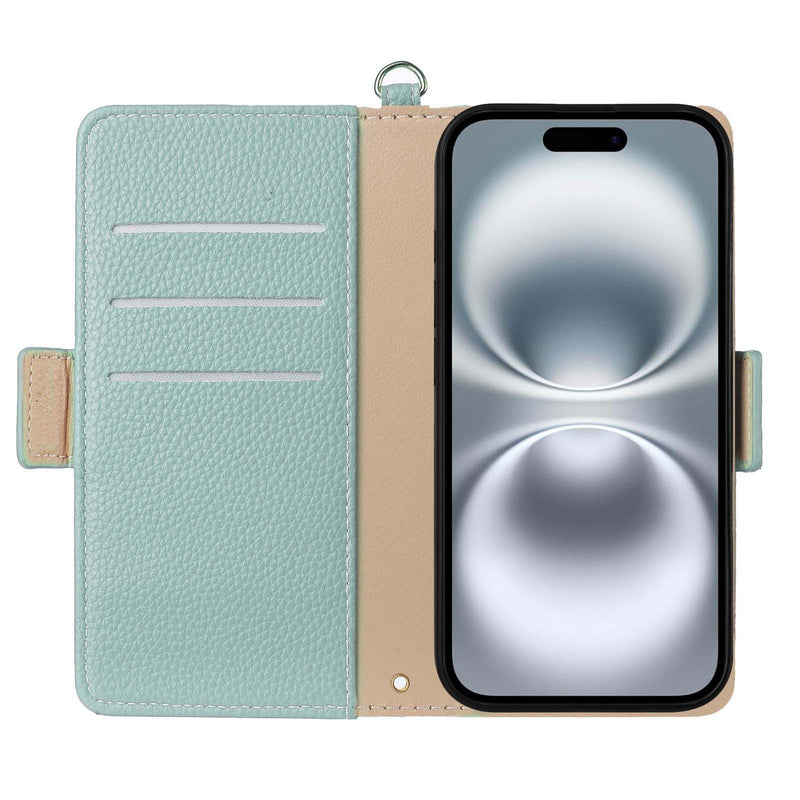 Load image into Gallery viewer, [With Card Slot][With Hand Lanyard] Apple iPhone 16/Pro/Pro Max/Plus/E Rabbit Embossed PU Leather Flip Cover Case
