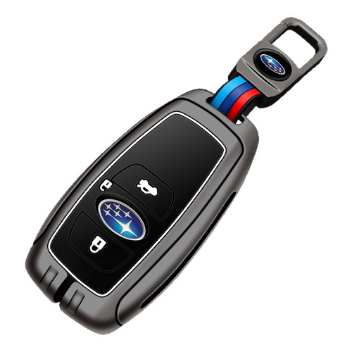 Subaru Metal Shell & Soft Silicone Full Protection Remote Car Key Fob Case Cover For Outback, Forester, Impreza, WRX, XV, Crosstrek, Legacy