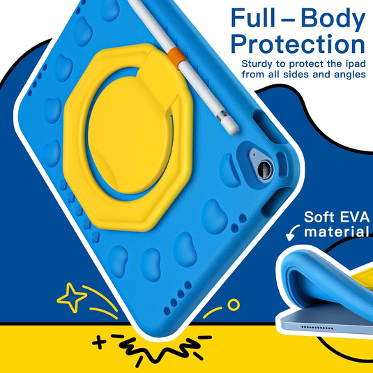 [With Pen Slot][Built-in Stand] Apple iPad 10/11'' 10/11th Gen (2022/2025) EVA Silicone Kids Shockproof Case