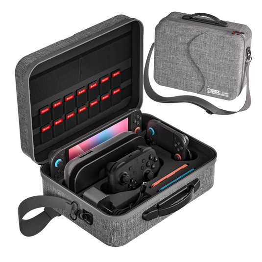 [With Shoulder Strap] Nintendo Switch 2 (2025) Heavy Duty Waterproof All-in-one Multifunction Durable Carry Box Travel Storage Suitcase