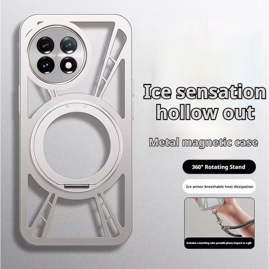 OPPO Find X9/Pro 360° rotation Stand Ice-Cooling Hollow Metal Magnetic Case