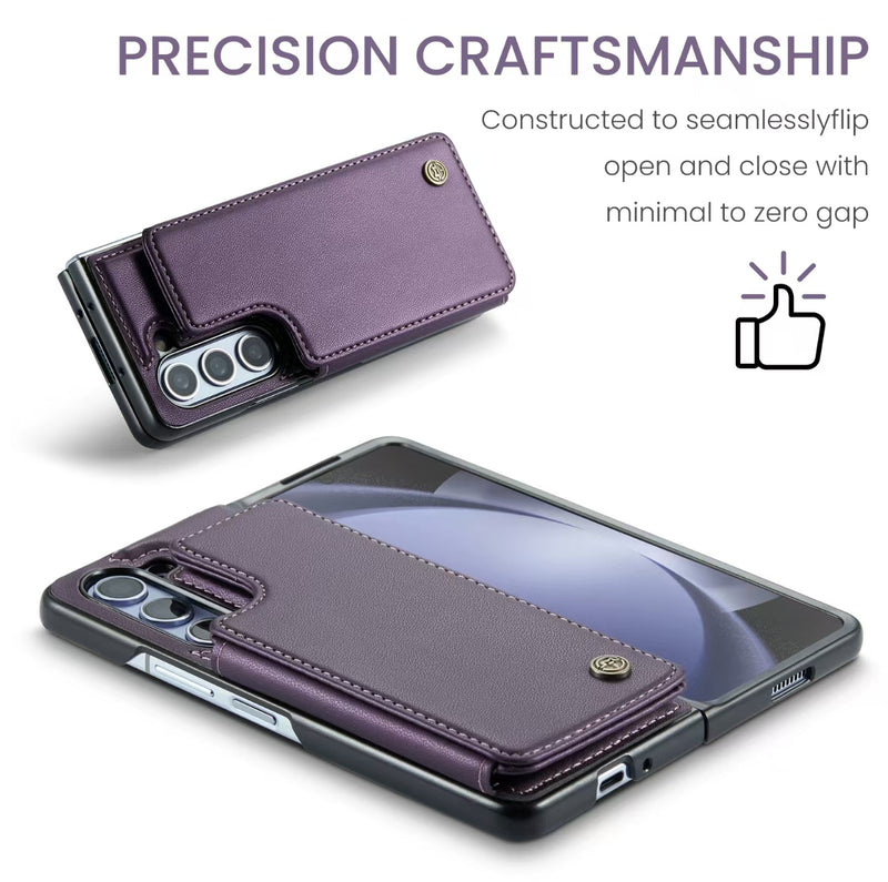 Load image into Gallery viewer, Samsung Galaxy Z Fold 6 (SM-F956) Premium Leather Flip Shockproof Wallet Series Case
