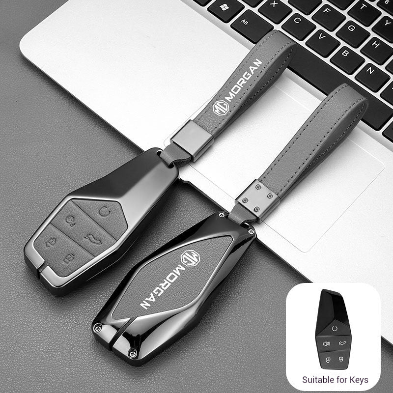 Load image into Gallery viewer, MG 360° Full Metal Protection + PU Leather Car Key Fob Case Cover For MG5, MG6, MG7, ZS, HS, ONE
