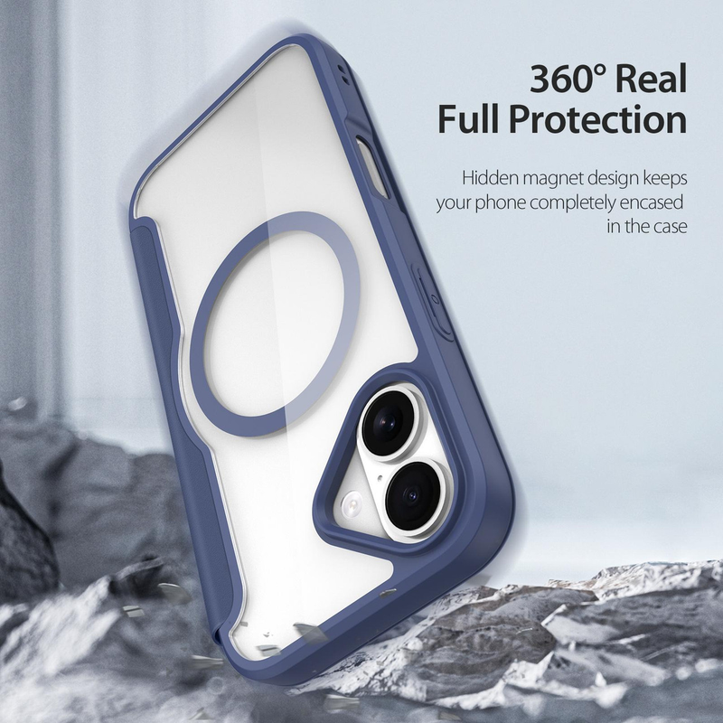 Load image into Gallery viewer, [With Card Slot][Magsafe Compatible] Apple iPhone 17 - Magnetic Catch Transparent Flip PU Leather Wallet Series Case
