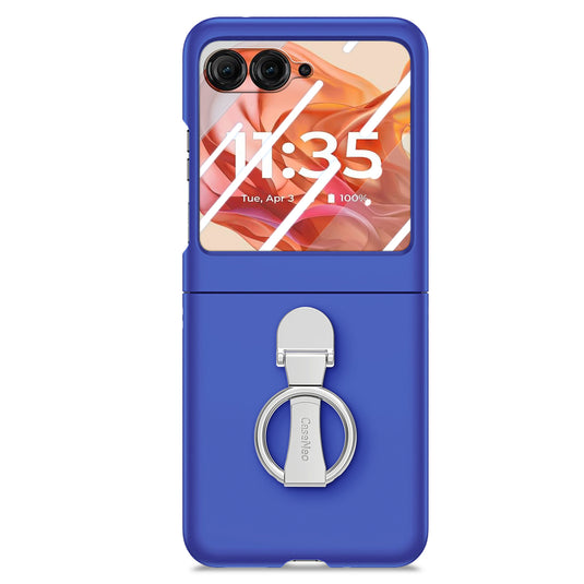 [Built-in Ring Bracket] Motorola Moto Razr 60 Minimalist Solid Color Case with Built-in Screen Protection