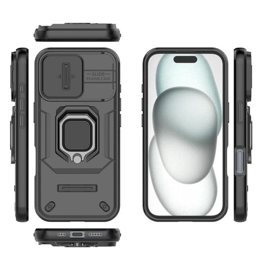 [With Lens Cover][Built-in Stand] Apple iPhone 17/Air/Pro/Max - Shield Shockproof Rugged Heavy Duty Case