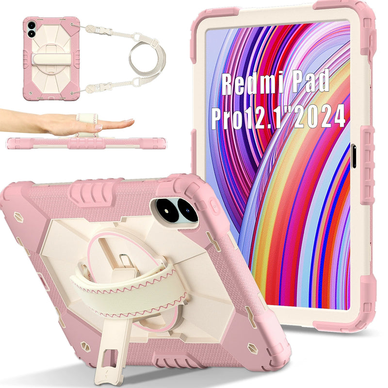 Load image into Gallery viewer, [Built-in Stand][With Wrist Wrap] Xiaomi Redmi Pad Pro/Poco Pad 12.1’’ (2024) Full-cover Silicone Shockproof Case
