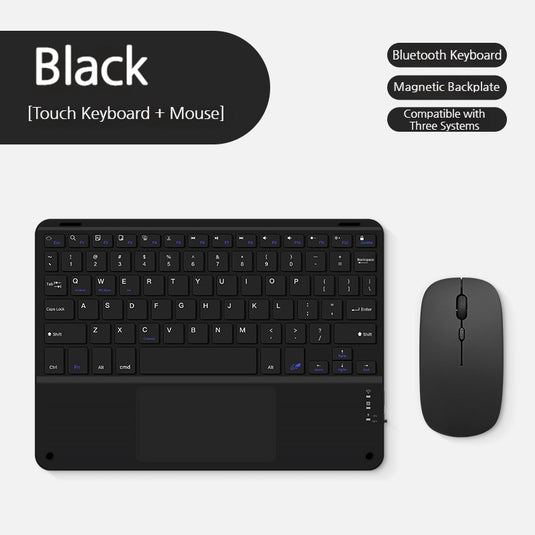 [With Backlit] Magnetic Wireless Bluetooth Touch Keyboard For Phones & Tablets