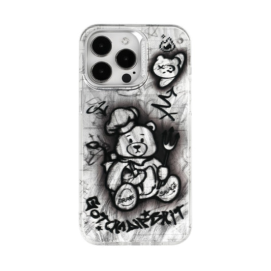 Apple iPhone 13/Pro/Pro Max Electroplated Bear Design Phone Case Shockproof Fashion Series Case