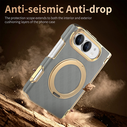Apple iPhone Duo - PU Leather Magnetic Rotating Stand with Hinge Protection Back Cover