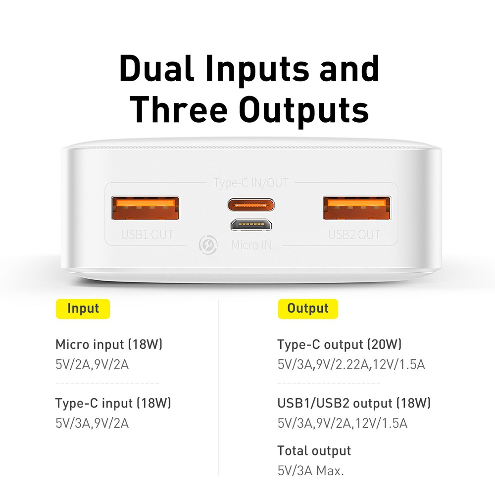 Baseus Bipow Fast Charging Power Bank 20000mAh 20W (Overseas Edition) PPBD050501-Black - i-Station Mobile Phone & Electronic Device Repair and Accessories