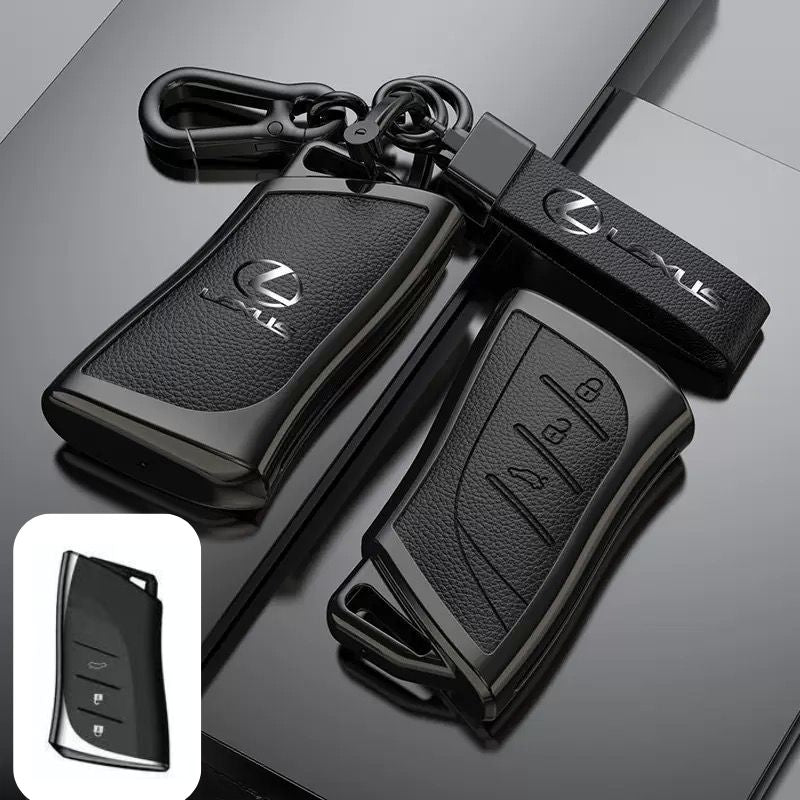 Load image into Gallery viewer, Lexus Zinc Alloy + PU Leather Car Key Fob Case Cover For ES200, ES300, RX350, NX350H, LS500H
