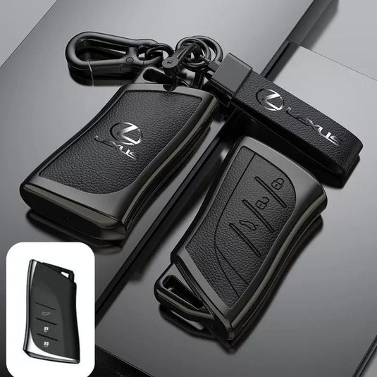 Lexus Zinc Alloy + PU Leather Car Key Fob Case Cover For ES200, ES300, RX350, NX350H, LS500H