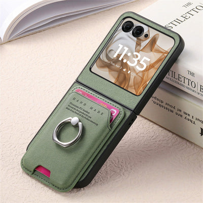 [With Magnetic Card Holder] Motorola Moto Razr 40/Ultra Anti-drop Protective Flip Stand Case - i-Station Mobile Phone & Electronic Device Repair and Accessories