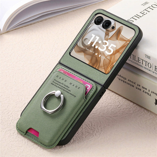[With Magnetic Card Holder] Motorola Moto Razr 40/Ultra Anti-drop Protective Flip Stand Case