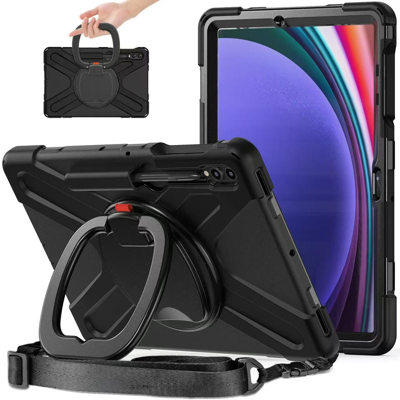 Load image into Gallery viewer, Samsung Galaxy Tab S7 Plus/S7 FE/S8 Plus 12.4" - Multifunctional Shockproof Heavy Duty Series Case With Shoulder Strap
