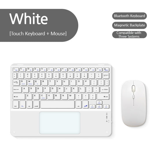 [With Backlit] Magnetic Wireless Bluetooth Touch Keyboard For Phones & Tablets