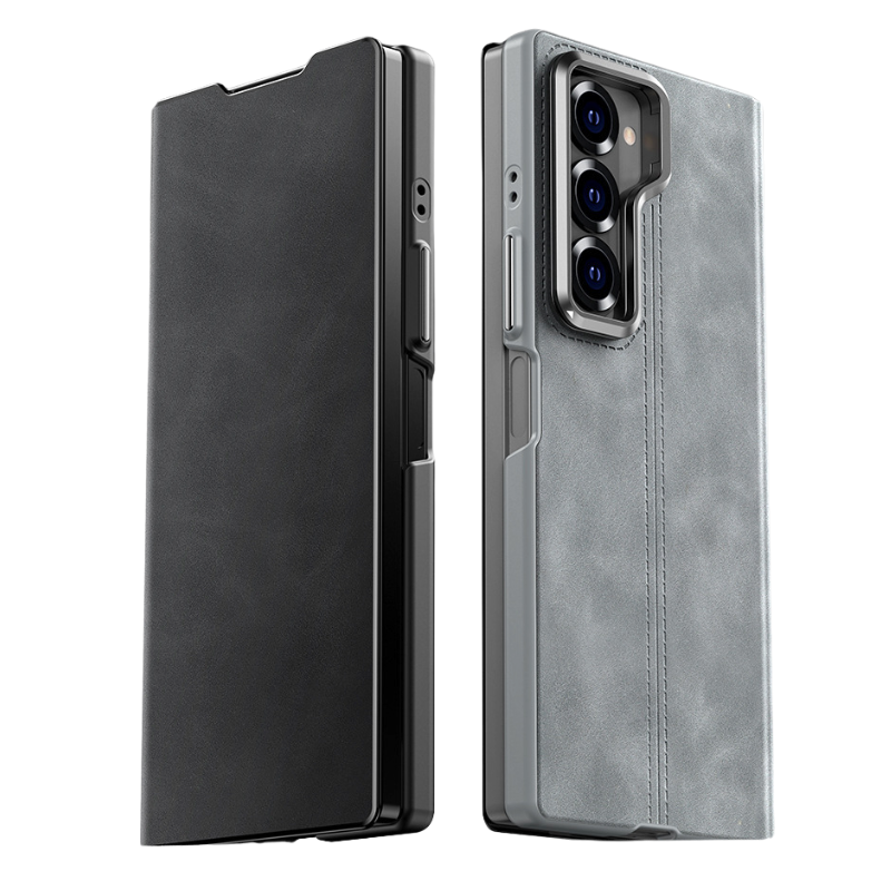 Load image into Gallery viewer, [Magsafe Compatible] Samsung Galaxy Z Fold6 (SM-F956) - Business Skin Friendly Camera Frame Holder Stand Leather Case
