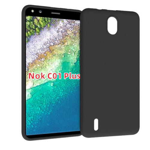 Nokia C01 Plus - Shield Soft TPU Cover Matte Anti-scratch Anti-fingerprint Case With 2PC 9H Tempered Glass Screen Protector