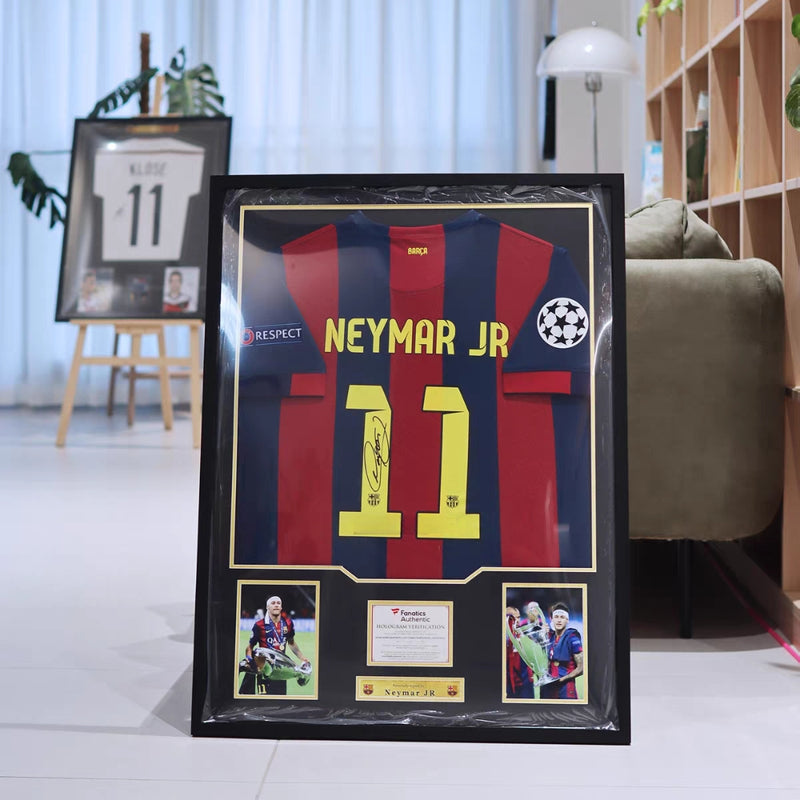 Load image into Gallery viewer, Neymar FC Barcelona Framed Jersey Display (60×80cm) – Facsimile Signature Edition - i-Station Mobile Phone &amp; Electronic Device Repair and Accessories
