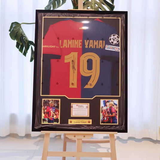 Lamine Yamal FC Barcelona Framed Jersey Display (60×80cm) – Facsimile Signature Edition - i-Station Mobile Phone & Electronic Device Repair and Accessories