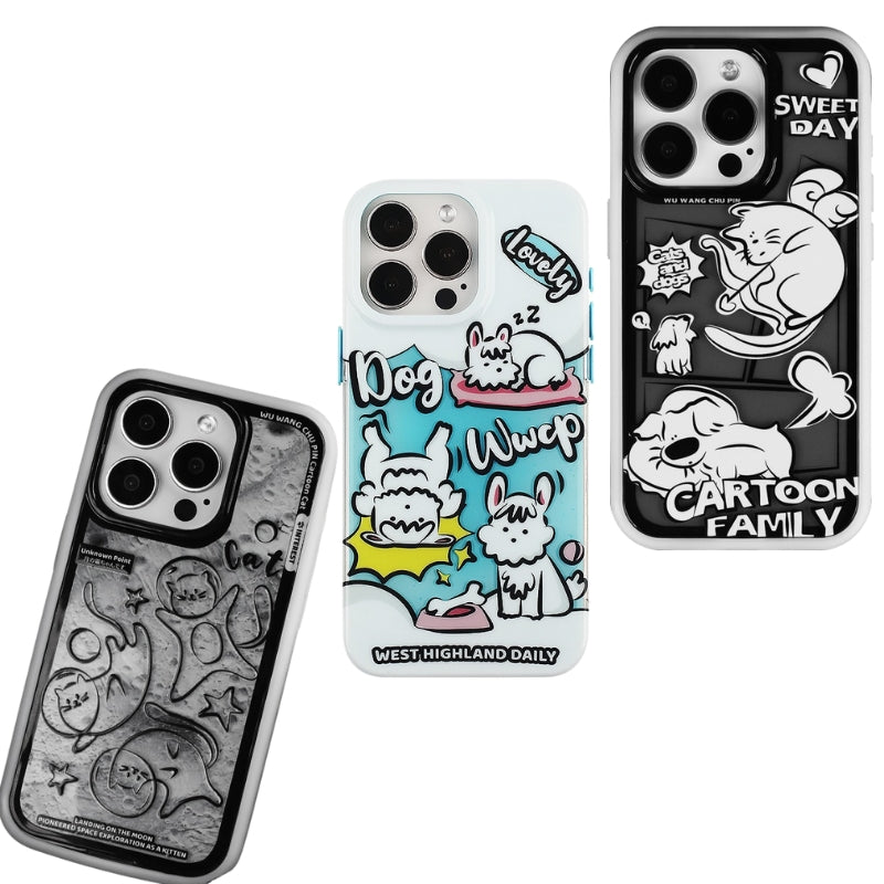 Apple iPhone 13/Pro/ Pro Max Manga cat design style Shockproof Fashion Series Case - i-Station Mobile Phone & Electronic Device Repair and Accessories