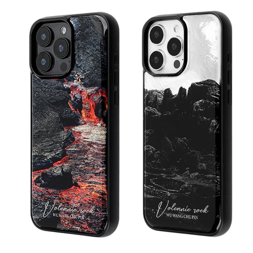 Apple iPhone 14/Pro/ Pro Max Volcanic magma design style with glossy finish Shockproof Fashion Series Case