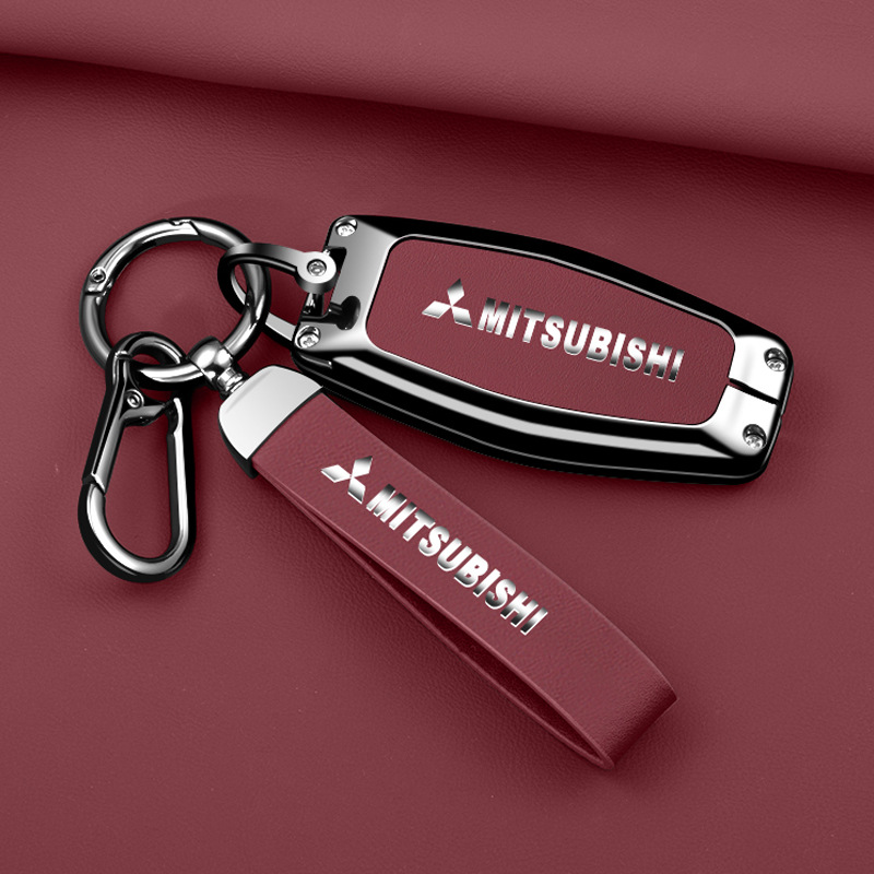 Load image into Gallery viewer, Mitsubishi Zinc Alloy PU Leather Car Key Fob Case Cover For Outlander - i-Station Mobile Phone &amp; Electronic Device Repair and Accessories
