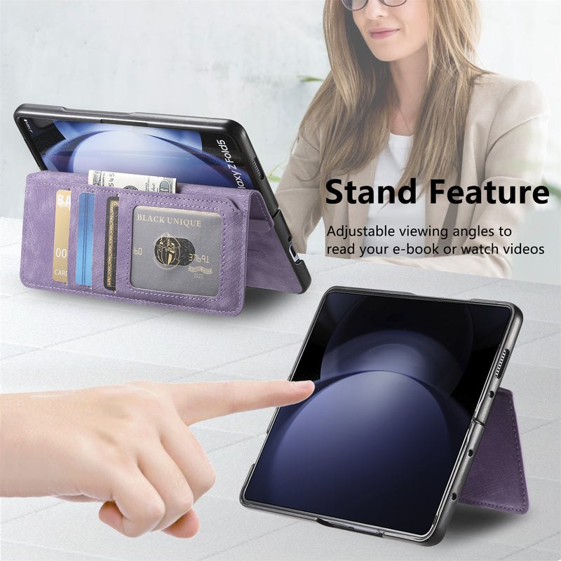 Load image into Gallery viewer, [Magsafe Compatible][Detachable] Samsung Galaxy Z Fold3 SM-F926 Leather Flip Shockproof Wallet Series Case With Card Slot
