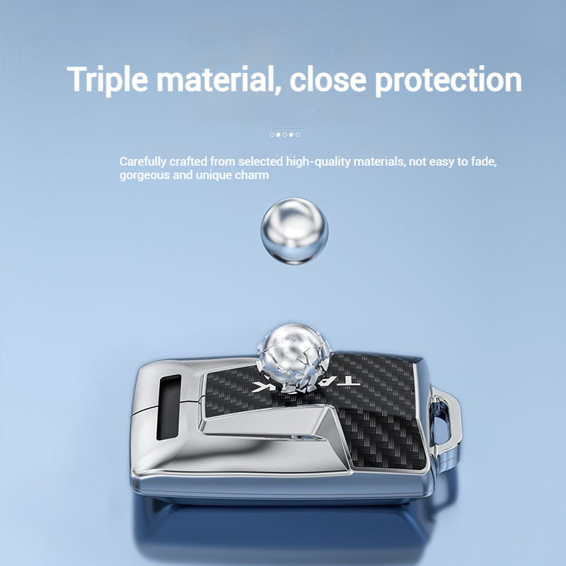 Load image into Gallery viewer, Great Wall Zinc Alloy + Carbon Fiber Texture Car Key Fob Case Cover For Tank 300, 400, 500
