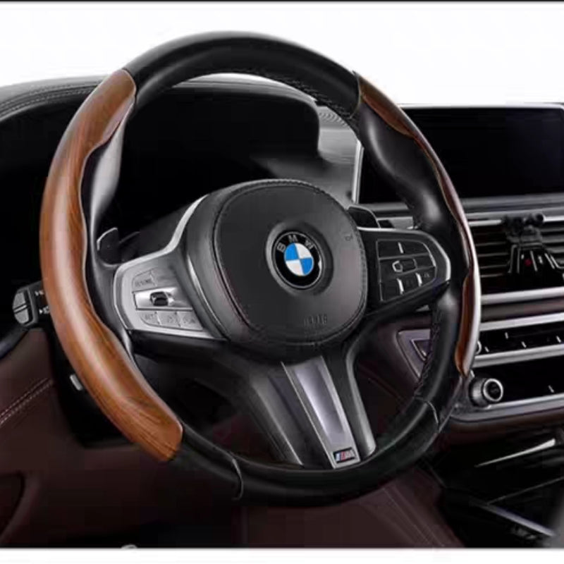 Load image into Gallery viewer, BMW ABS Carbon Fiber Texture Steering Wheel Cover – Scratch-Resistant &amp; Easy to Clean
