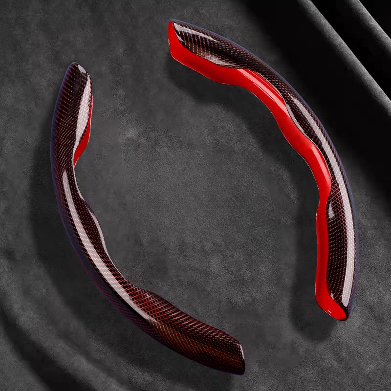 Load image into Gallery viewer, BMW ABS Carbon Fiber Texture Steering Wheel Cover – Scratch-Resistant &amp; Easy to Clean
