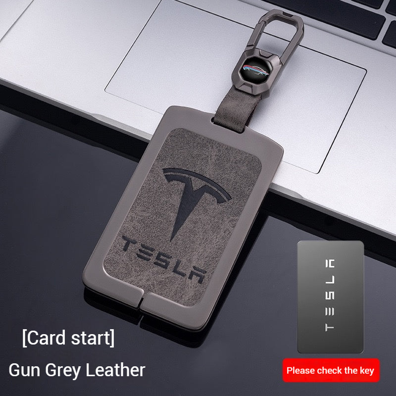 Load image into Gallery viewer, Tesla Metal + PU Leather Smart Key Card Case for Model 3, S, Y, X
