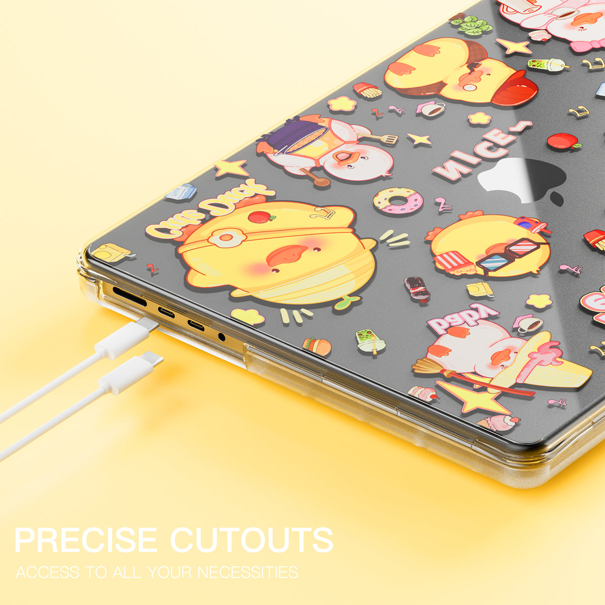 MacBook Air 13.6" 2025 (A3240) M4 - Cute Cartoon Transparent Shockproof & Slim Case - i-Station Mobile Phone & Electronic Device Repair and Accessories