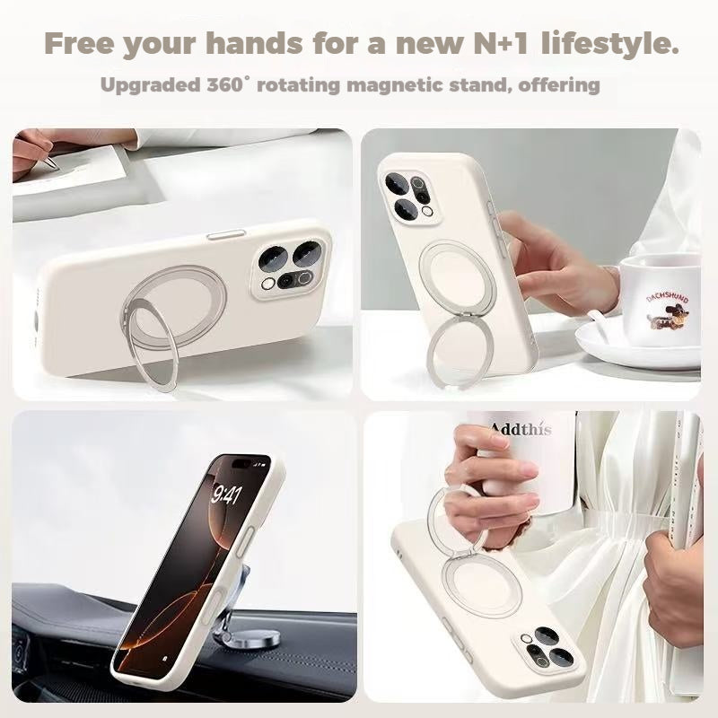 Load image into Gallery viewer, [Magsafe Compatible] OPPO Find X9/Pro - Premium 360° Magnetic Rotatable Stand Liquid Silicone Case with Braided Lanyard
