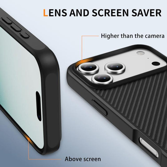 iPhone 17/Air/Pro/Pro Max Kevlar Carbon Fiber Texture Shockproof Heavy Duty Case with Hidden MagSafe Magnetic