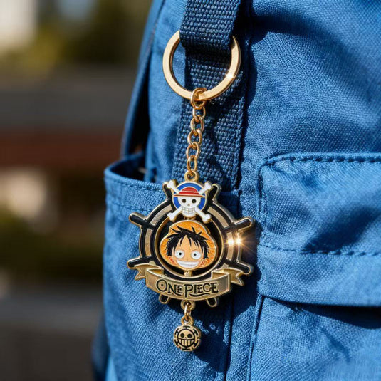 One Piece Anime Pirates Monkey D. Luffy Keychain Rotating Keychain