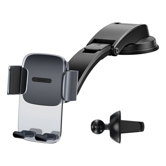 Baseus 2 in 1 Gravity Car Phone Mount Holder For Air Vent and Dashboard SUYK000001 - Black