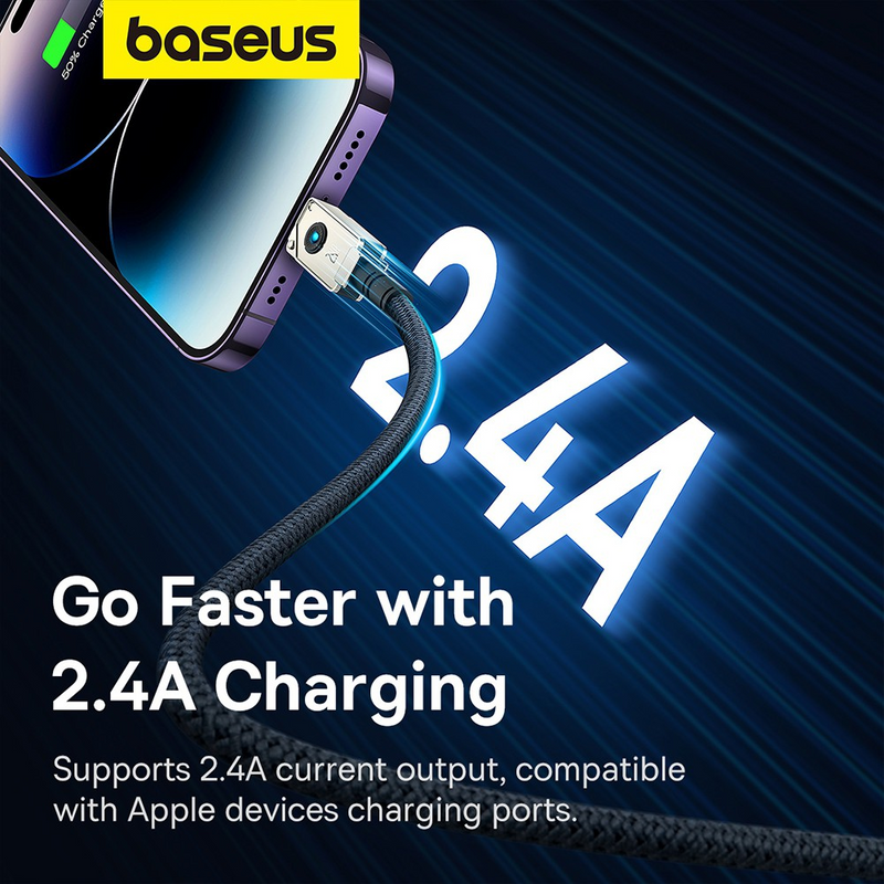 Load image into Gallery viewer, Baseus Unbreakable Series Fast Charging Data Cable USB to iP 2.4A 2m
