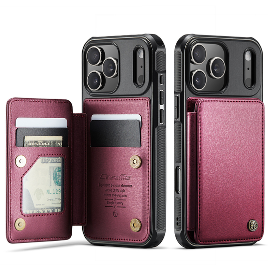 [With Card Slot] Apple iPhone 17/Air/Pro/Pro Max RFID Flip Premium Leather Wallet Series Case