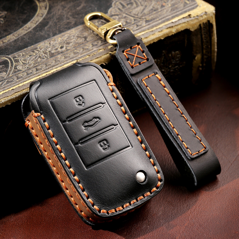 Load image into Gallery viewer, Roewe Handcrafted Genuine Leather Car Key Case For RX3, RX5 PLUS, RX8, 350, 360, i5
